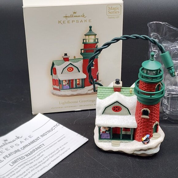 Hallmark Keepsake Lighthouse Greetings Ornament 2008 Magic Series - Picture 1 of 8